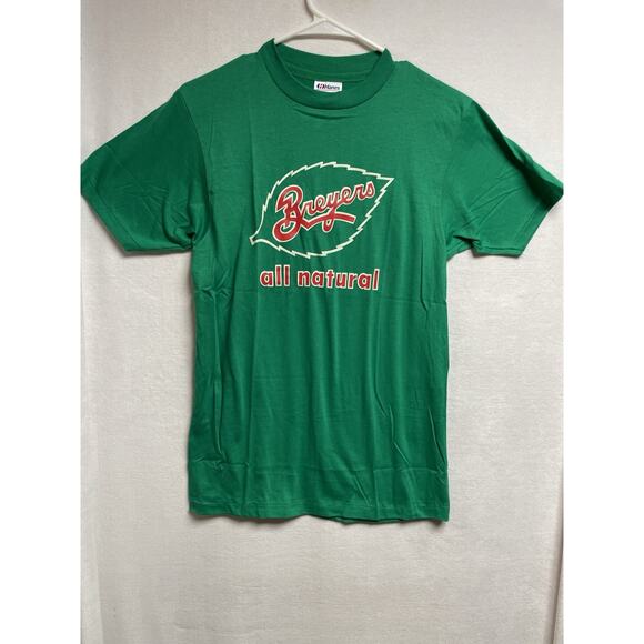 Vintage Tops - Rare Vintage 1980s Breyers All Natural Ice Cream T-shirt Mens M‎ Green New W/tag